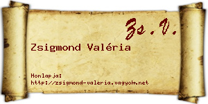 Zsigmond Valéria névjegykártya